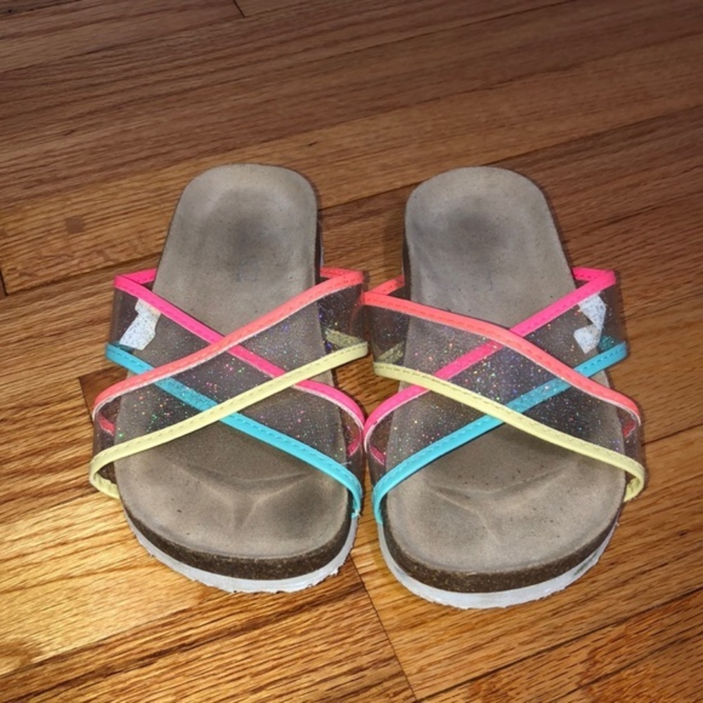 Childrens place criss cross sandals neon colors vibrant girls‎ size 12 slip on